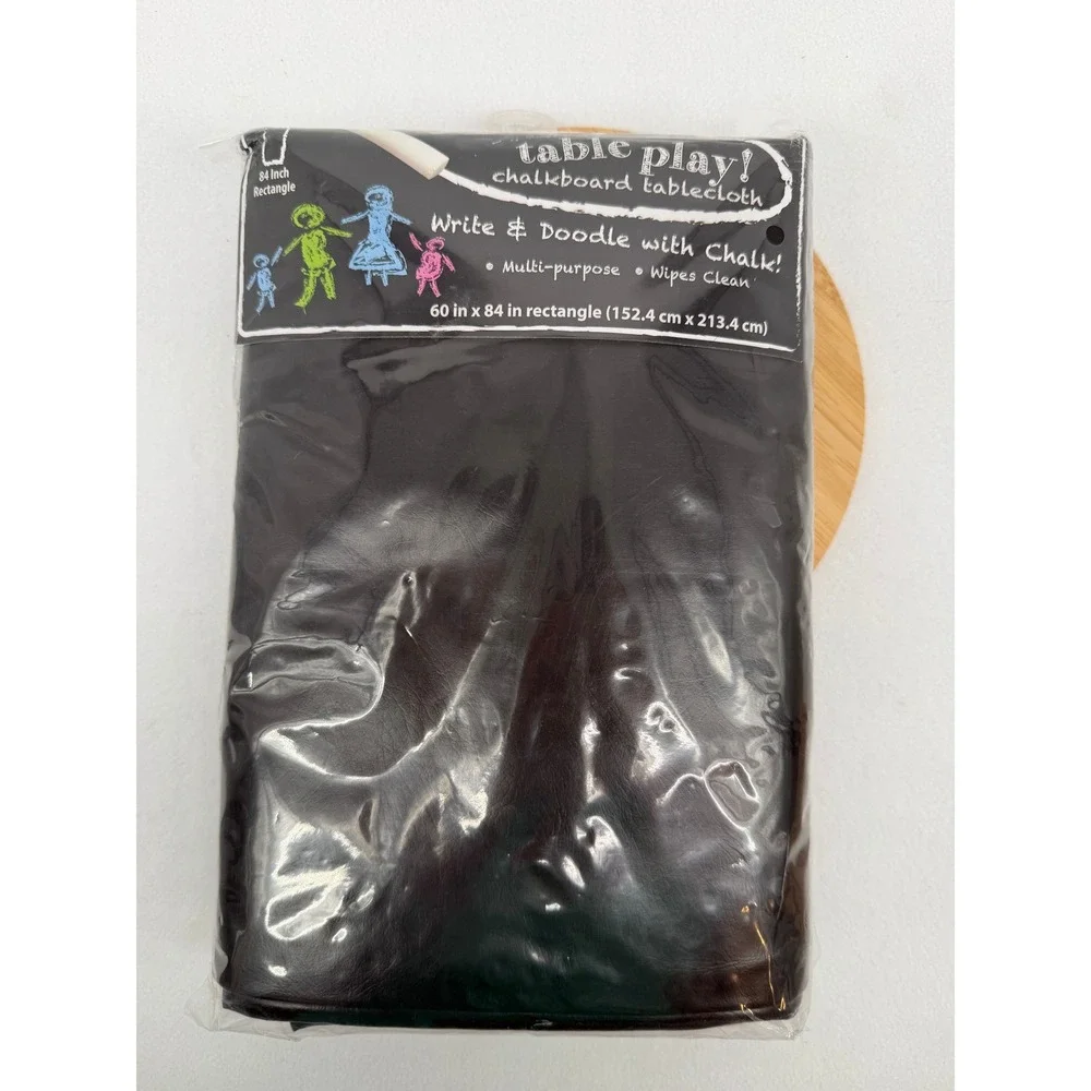 NEW Black CHALKBOARD Tablecloth 60 X 84